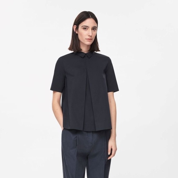 COS Tops - COS Pleated Front Women's Blouse, EUR 42, Black